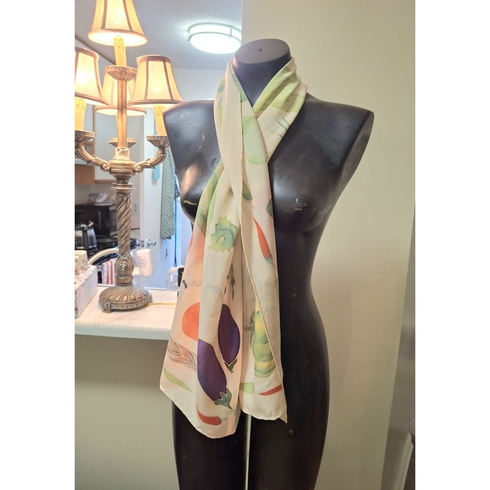 Vintage Vegetable Garden Silk Rectangular Scarf